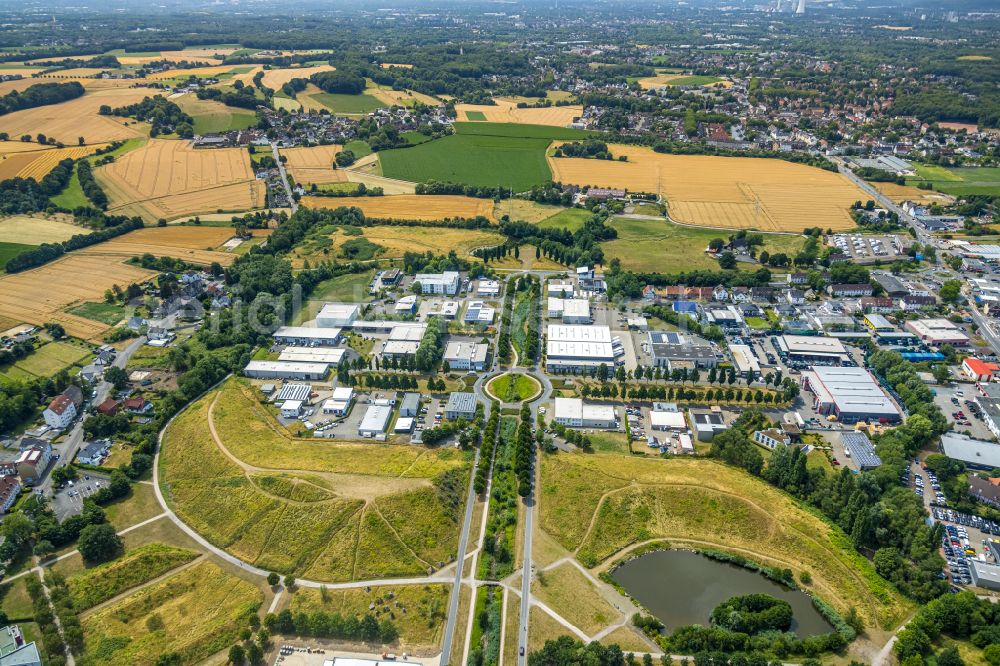 Castrop-Rauxel from above - Industrial estate and company settlement Erin-Park on street Erinstrasse in Castrop-Rauxel at Ruhrgebiet in the state North Rhine-Westphalia, Germany