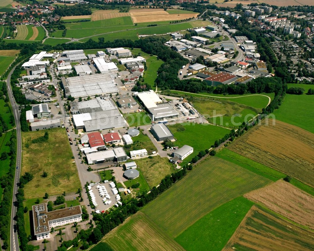 Eschenbach from the bird's eye view: Industrial estate and company settlement in Eschenbach in the state Baden-Wuerttemberg, Germany