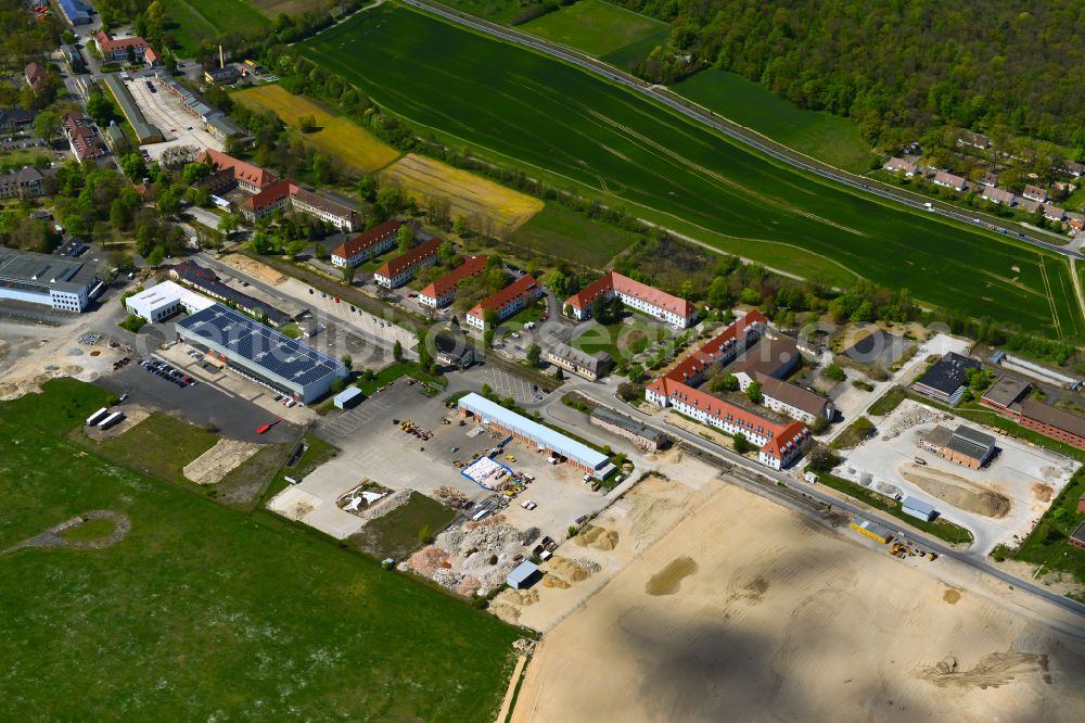 Etwashausen from the bird's eye view: Industrial estate and company settlement in Etwashausen in the state Bavaria, Germany