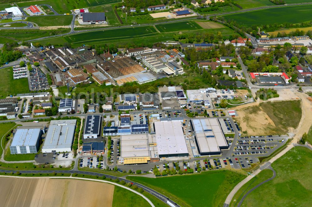 Aerial photograph Etwashausen - Industrial estate and company settlement in Etwashausen in the state Bavaria, Germany