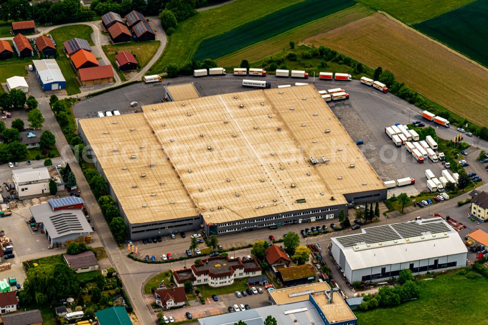 Eutingen im Gäu from above - Industrial estate and company settlement on street Daimlerstrasse in Eutingen im Gaeu in the state Baden-Wuerttemberg, Germany