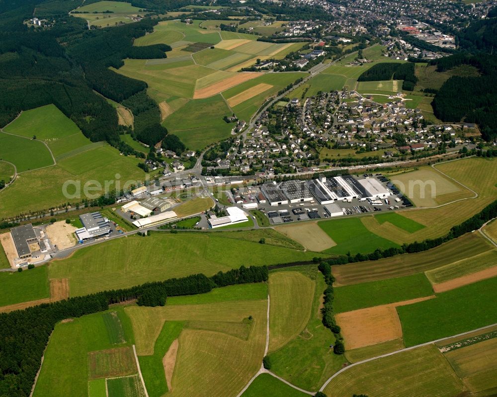 Raumland from above - Industrial estate and company settlement in Raumland in the state North Rhine-Westphalia, Germany