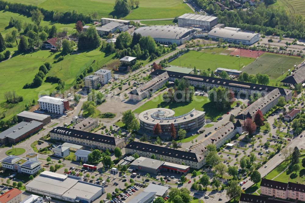 Aerial image Bad Tölz - Industrial estate and company settlement FlintCenter in Bad Toelz in the state Bavaria, Germany