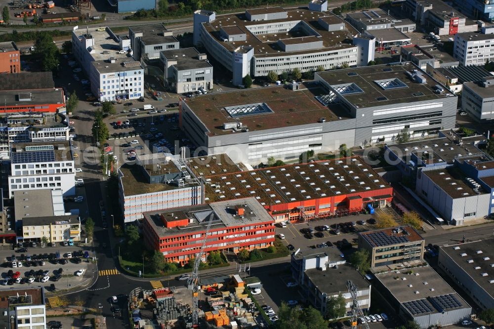 Aerial image Reinach - Company grounds and buildings in the industrial area in Reinach in Basel-Landschaft, Switzerland