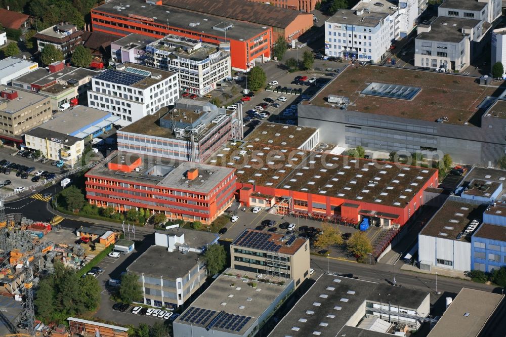 Aerial photograph Reinach - Company grounds and buildings in the industrial area in Reinach in Basel-Landschaft, Switzerland