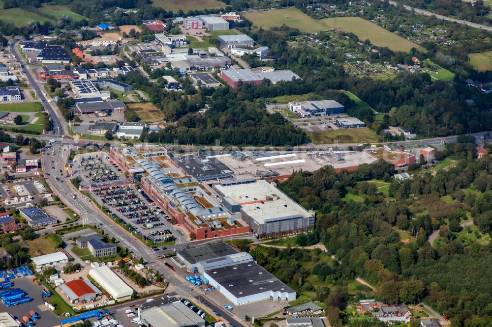 Aerial image Flensburg - Industrial estate and company settlement Flensburg -West between Lilienthalstrasse and Bundesstrasse B199 in Flensburg in the state Schleswig-Holstein, Germany