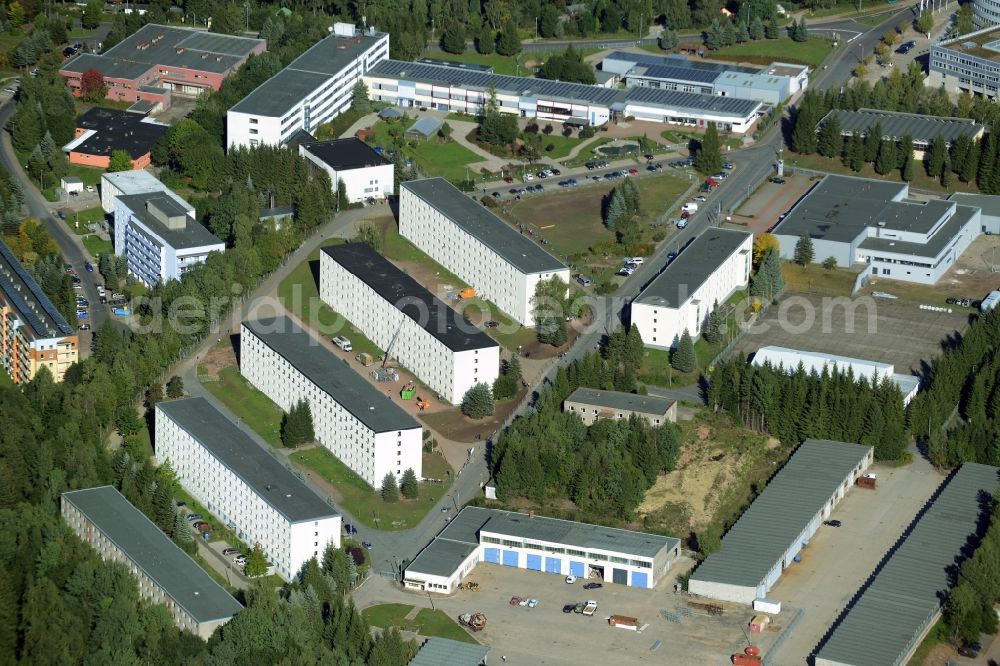 Aerial photograph Suhl - Industrial estate and company settlement Friedberg in the South of Suhl in the state of Thuringia