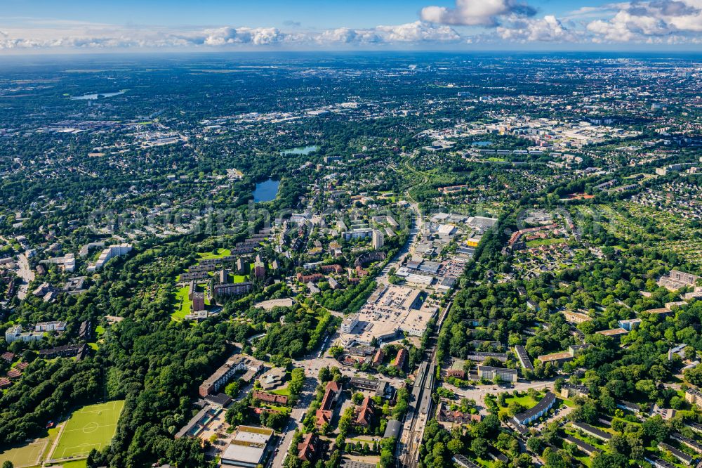 Hamburg from above - Industrial estate and company settlement Friedrichebertdamm in Hamburg, Germany