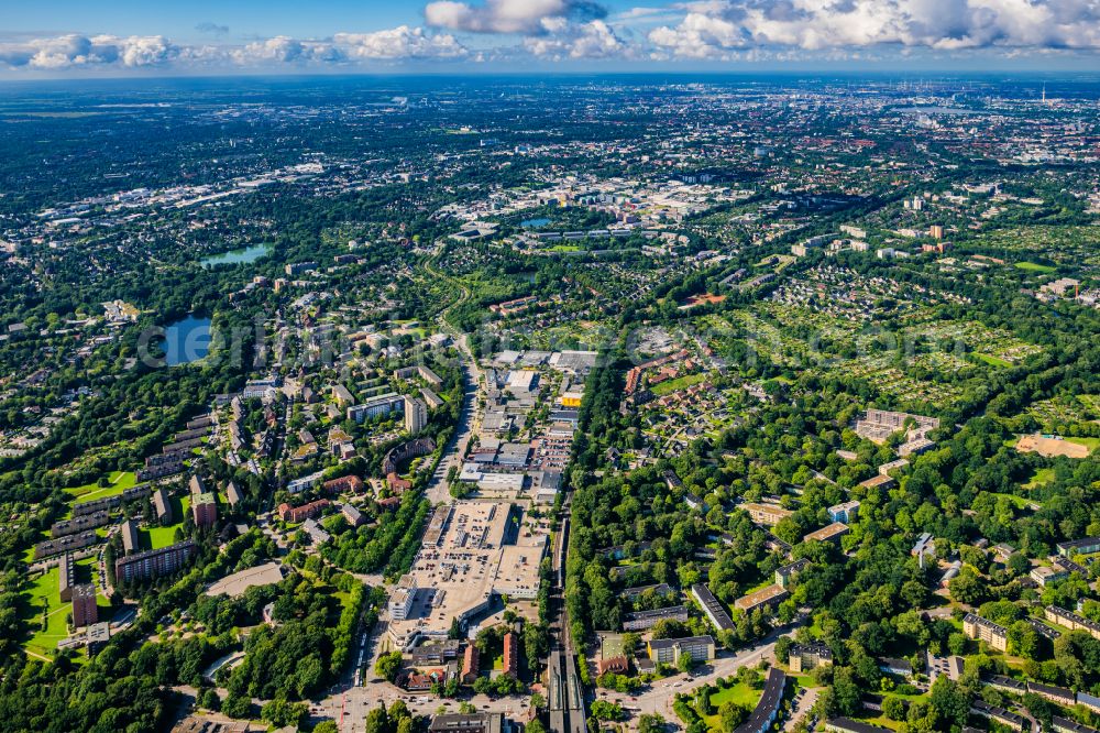 Aerial image Hamburg - Industrial estate and company settlement Friedrichebertdamm in Hamburg, Germany