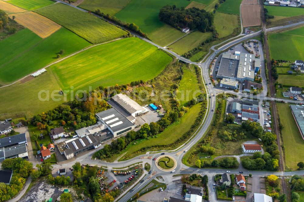 Aerial photograph Garbecker Hammer - Industrial estate and company settlement in Garbecker Hammer in the state North Rhine-Westphalia, Germany