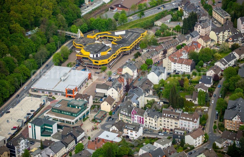 Ennepetal from above - Industrial estate and company settlement Gasstrasse - Neustrasse with yellow Haus Ennepetal in Ennepetal in the state North Rhine-Westphalia