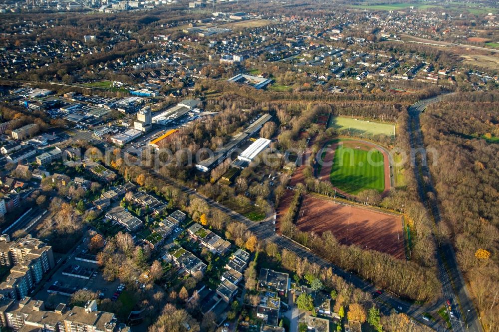 Aerial photograph Gelsenkirchen - Industrial estate and company settlement in Gelsenkirchen-Buer in the state North Rhine-Westphalia