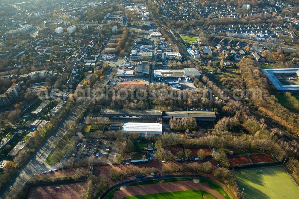 Gelsenkirchen from the bird's eye view: Industrial estate and company settlement in Gelsenkirchen-Buer in the state North Rhine-Westphalia