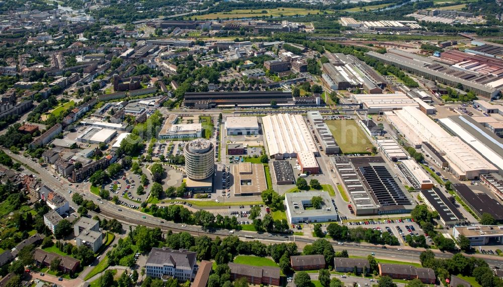 Aerial image Mülheim an der Ruhr - Industrial estate and company settlement GENEBA Industriepark in Muelheim on the Ruhr in the state North Rhine-Westphalia