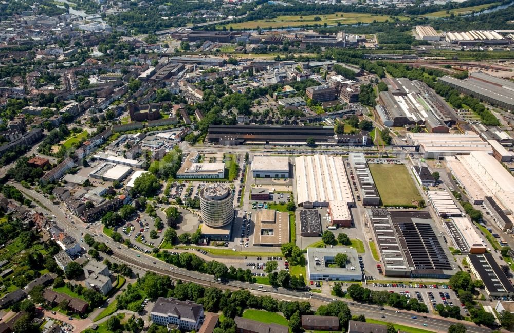 Aerial photograph Mülheim an der Ruhr - Industrial estate and company settlement GENEBA Industriepark in Muelheim on the Ruhr in the state North Rhine-Westphalia