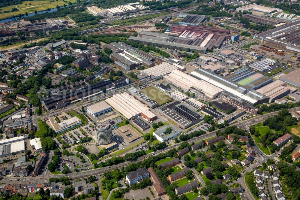 Mülheim an der Ruhr from the bird's eye view: Industrial estate and company settlement GENEBA Industriepark in Muelheim on the Ruhr in the state North Rhine-Westphalia