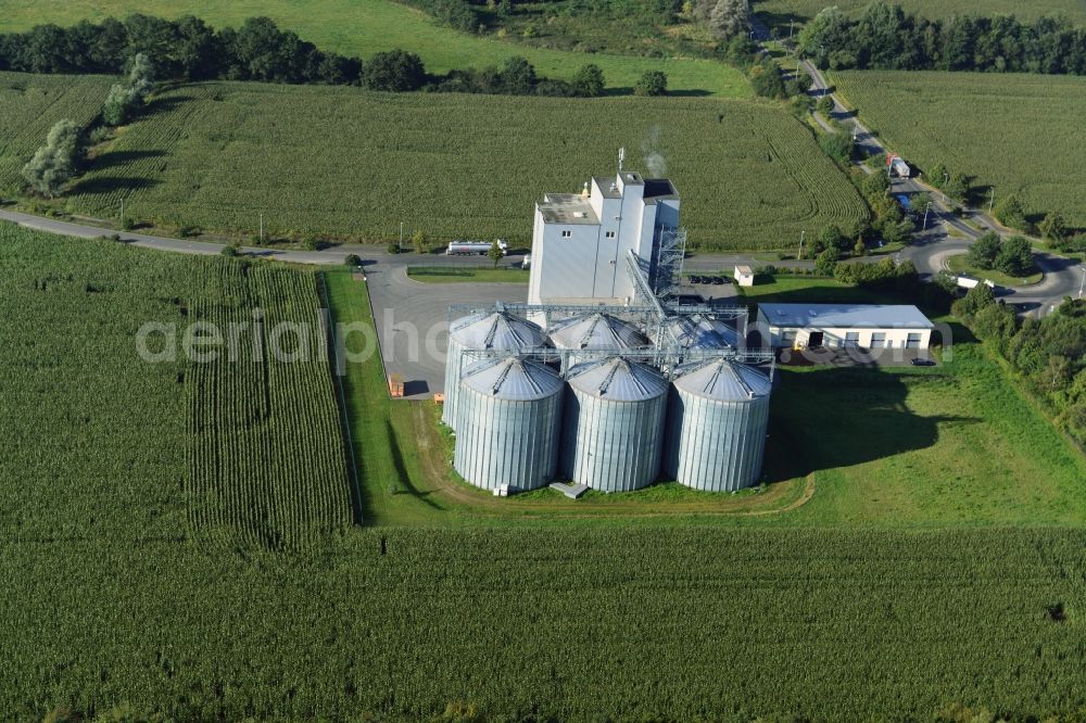 Aerial image Gerdshagen - Commercial area in Gerdshagen in Brandenburg. Directly at the motorway BAB A24 - E26 preferred forage silos ForFarmers Bm GmbH and equipment gbf German biofuels gmbh