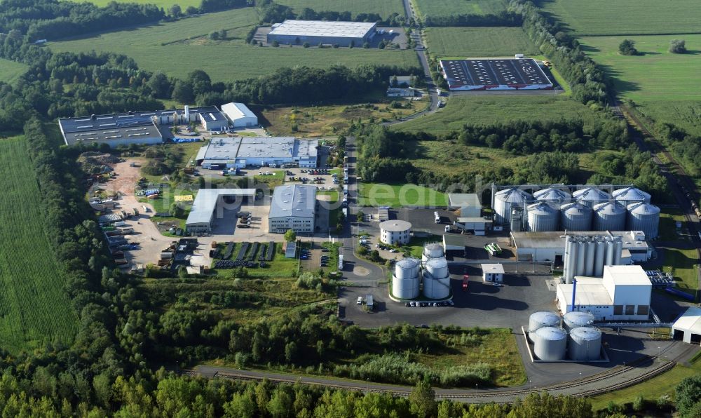 Gerdshagen from the bird's eye view: Commercial area in Gerdshagen in Brandenburg. Directly at the motorway BAB A24 - E26 preferred forage equipment gbf German biofuels gmbh