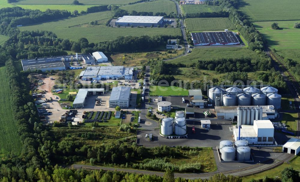 Aerial image Gerdshagen - Commercial area in Gerdshagen in Brandenburg. Directly at the motorway BAB A24 - E26 preferred forage equipment gbf German biofuels gmbh