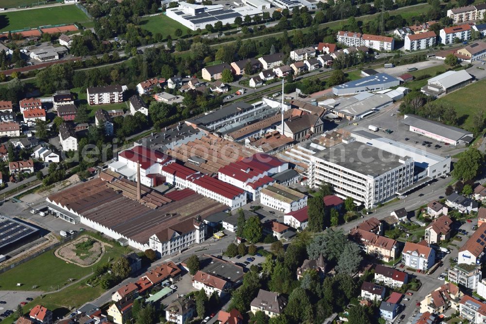 Lörrach from the bird's eye view: Industrial estate and company settlement Business Park Brombach in the district Brombach in Loerrach in the state Baden-Wurttemberg, Germany