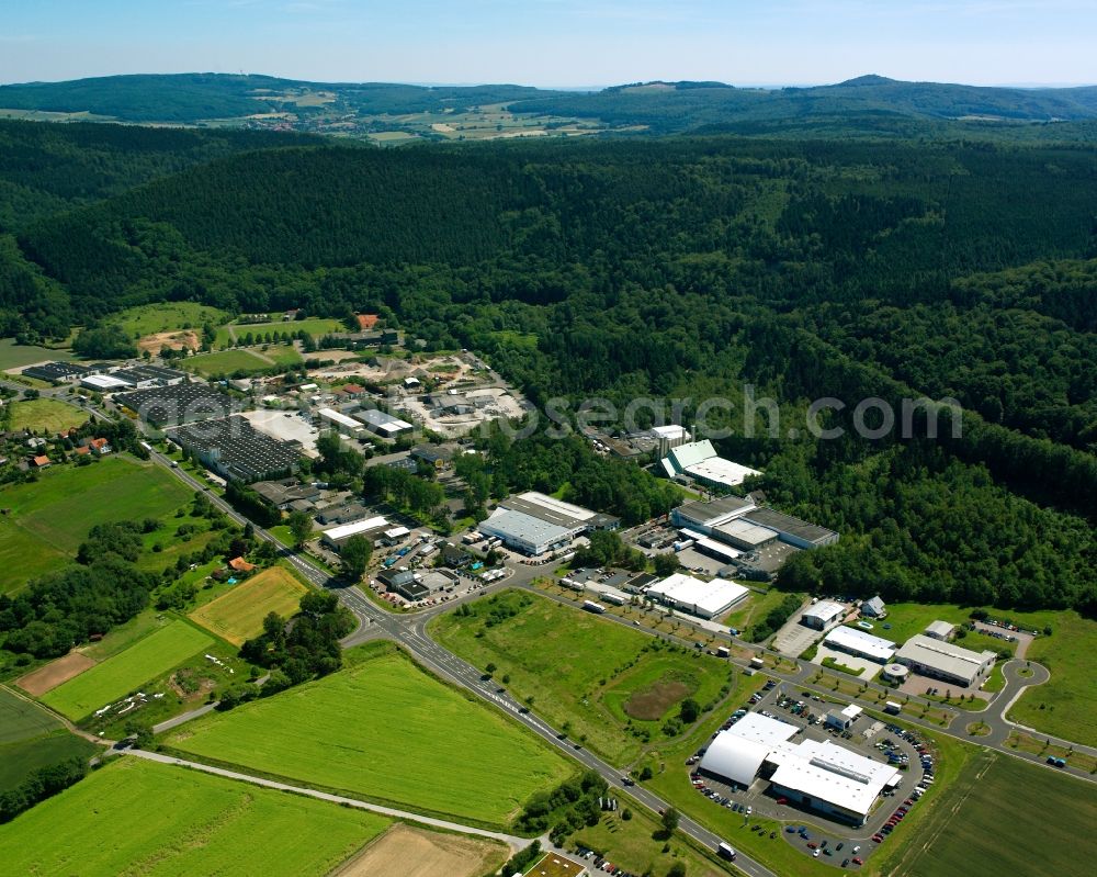 Gimte from the bird's eye view: Industrial estate and company settlement in Gimte in the state Lower Saxony, Germany