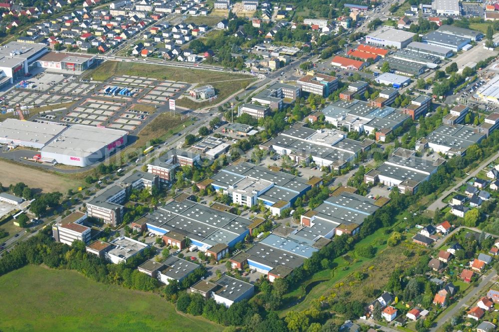 Aerial image Berlin - Industrial estate and company settlement GiP in the district Mahlsdorf in Berlin, Germany