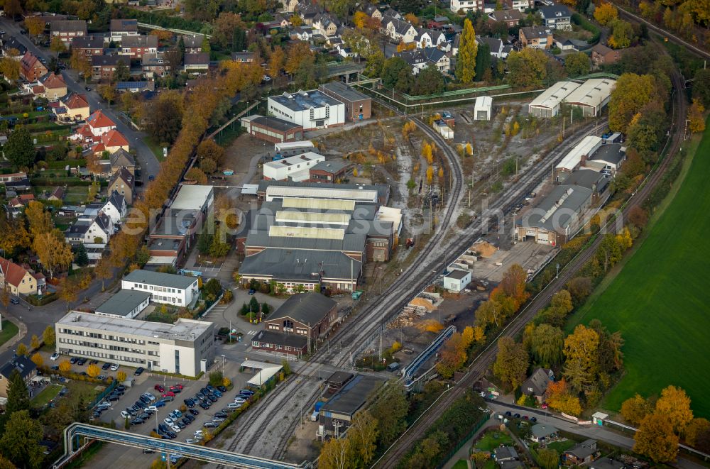 Aerial photograph Gladbeck - Industrial estate and company settlement on street Talstrasse in Gladbeck at Ruhrgebiet in the state North Rhine-Westphalia, Germany