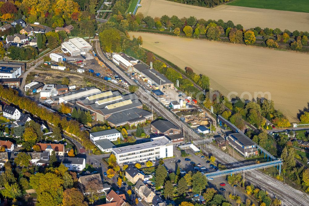 Aerial photograph Gladbeck - Industrial estate and company settlement on street Talstrasse in Gladbeck at Ruhrgebiet in the state North Rhine-Westphalia, Germany