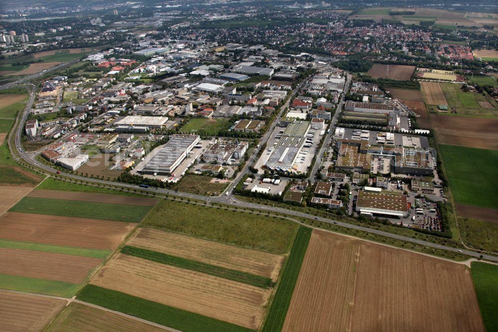 Aerial photograph Mainz - Industrial park in Mainz Gonsenheim in Rhineland-Palatinate