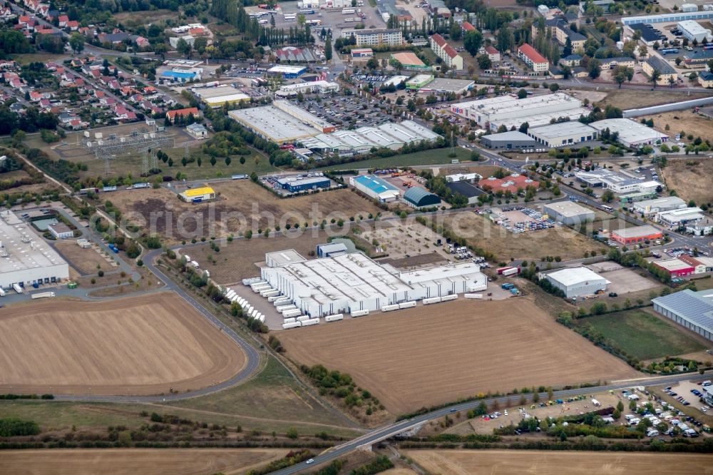 Gotha from the bird's eye view: Industrial estate and company settlement Gotha Sued in Gotha in the state Thuringia, Germany