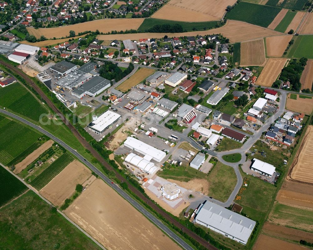 Aerial photograph Gundelsheim - Industrial estate and company settlement on Gottlieb-Daimler-Strasse in Gundelsheim in the state Baden-Wuerttemberg, Germany