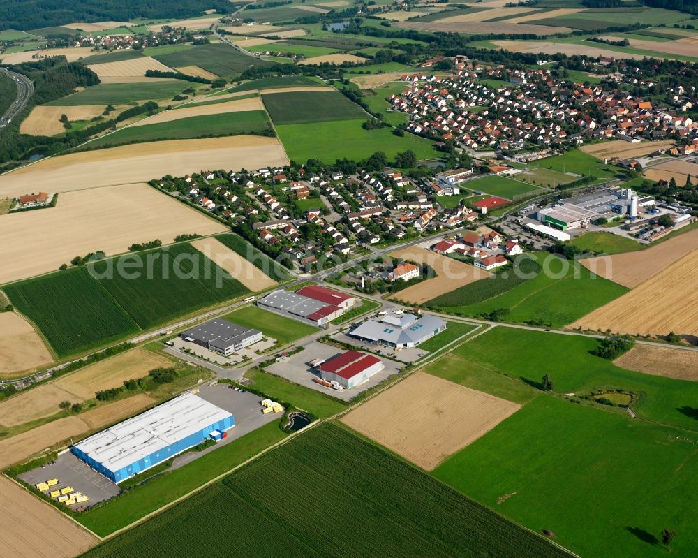 Grimmschwinden from above - Industrial estate and company settlement in Grimmschwinden in the state Bavaria, Germany