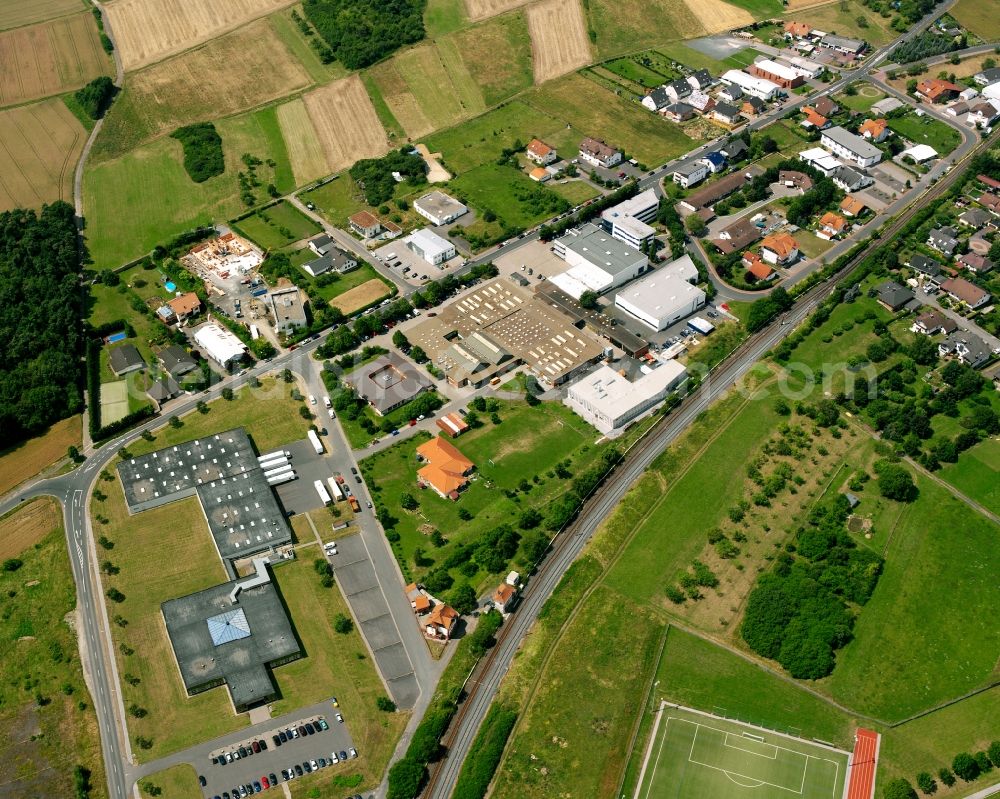 Aerial image Garbenteich - Industrial estate and company settlement on Grueninger Weg in Garbenteich in the state Hesse, Germany