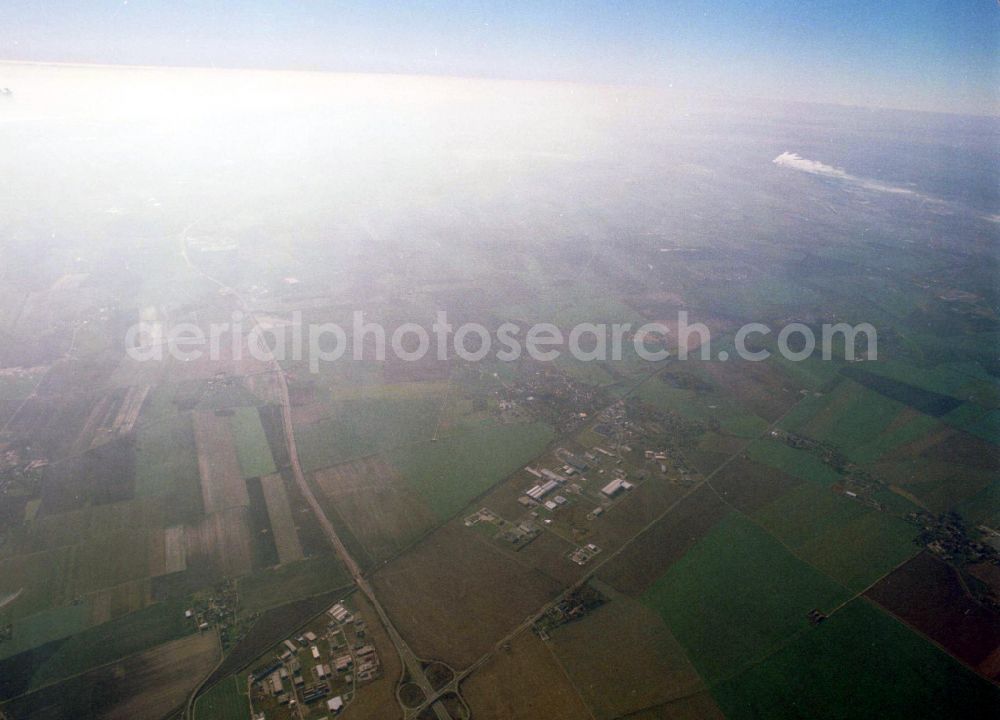 Kabelsketal from above - Industrial estate and company settlement Grosskugel in Kabelsketal in the state Saxony-Anhalt, Germany