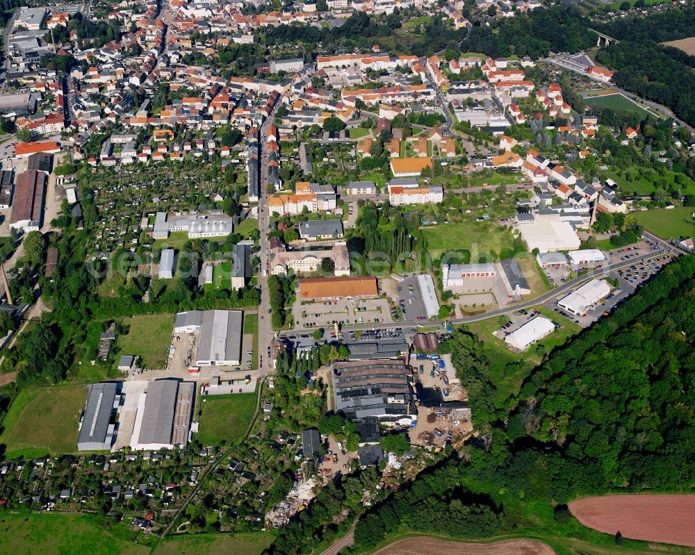 Gunnersdorf from above - Industrial estate and company settlement in Gunnersdorf in the state Saxony, Germany