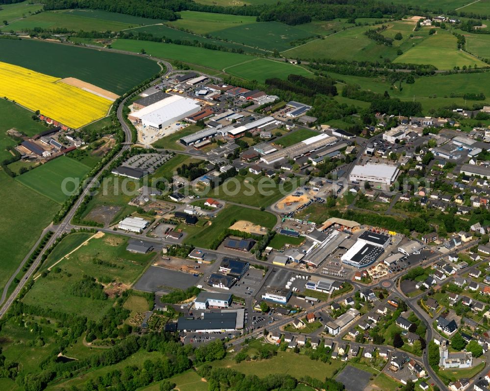 Aerial image Hachenburg - Industrial estate and company settlement in Hachenburg in the state Rhineland-Palatinate