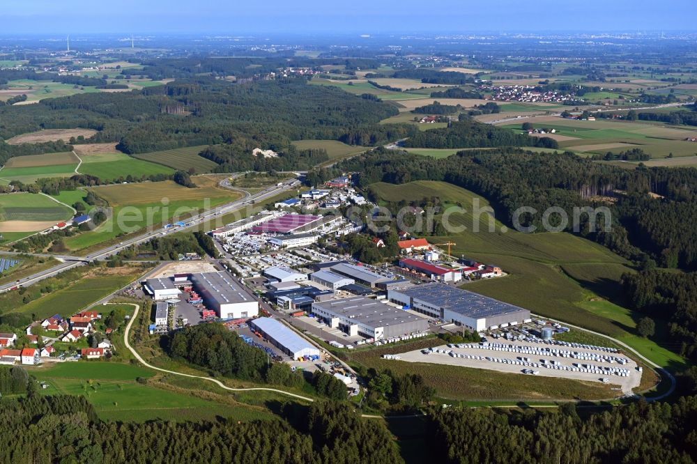 Aerial image Haidhof - Industrial estate and company settlement in Haidhof in the state Bavaria, Germany