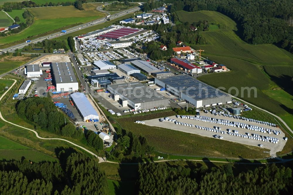 Haidhof from above - Industrial estate and company settlement in Haidhof in the state Bavaria, Germany