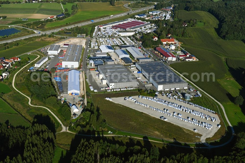 Haidhof from the bird's eye view: Industrial estate and company settlement in Haidhof in the state Bavaria, Germany