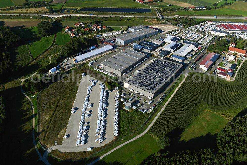 Aerial photograph Haidhof - Industrial estate and company settlement in Haidhof in the state Bavaria, Germany