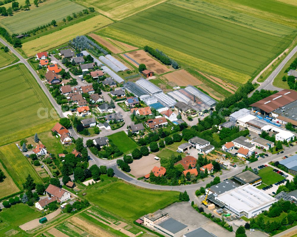 Aerial image Hailfingen - Industrial estate and company settlement in Hailfingen in the state Baden-Wuerttemberg, Germany