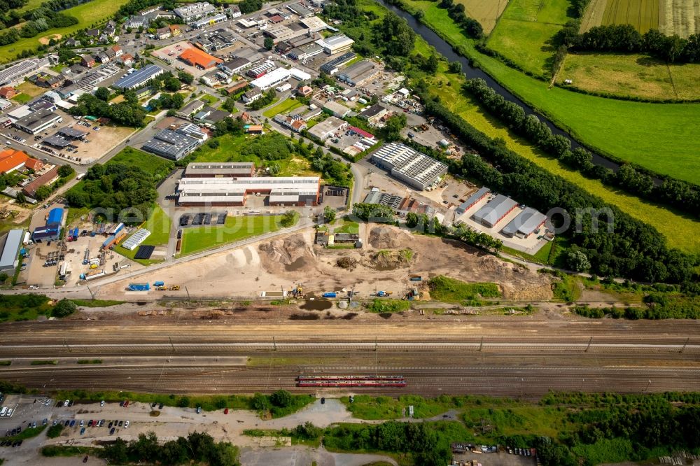 Aerial photograph Haltern am See - Commercial area and business establishment owners South on the lip in Haltern am See in the state of North Rhine-Westphalia