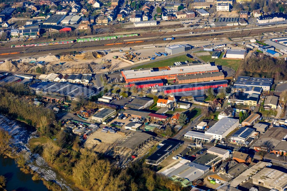 Aerial image Haltern am See - Commercial area and business establishment owners South on the lip in Haltern am See in the state of North Rhine-Westphalia