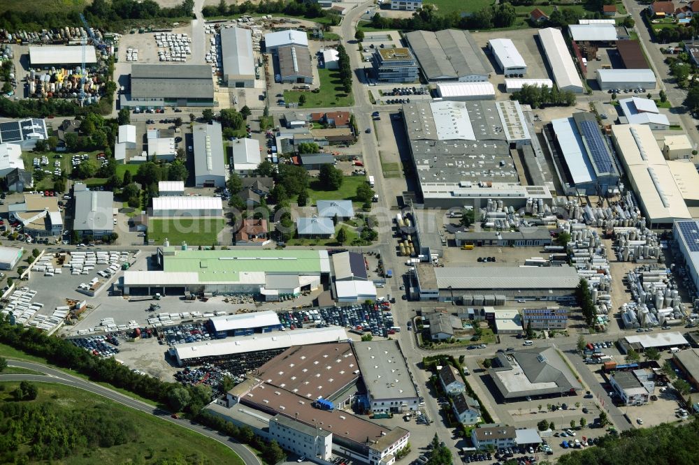 Forst from the bird's eye view: Industrial estate and company settlement Hambruecker Strasse in Forst in the state Baden-Wuerttemberg