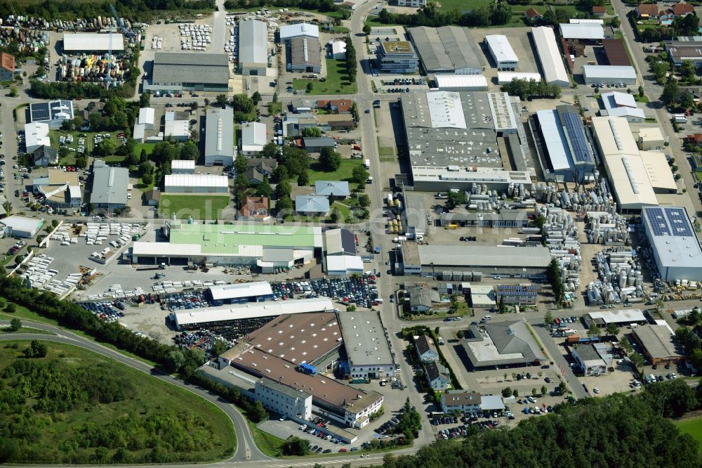 Aerial image Forst - Industrial estate and company settlement Hambruecker Strasse in Forst in the state Baden-Wuerttemberg