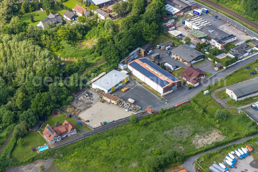 Hamm from the bird's eye view: Industrial estate and company settlement on street Oestingstrasse in the district Lohauserholz in Hamm at Ruhrgebiet in the state North Rhine-Westphalia, Germany