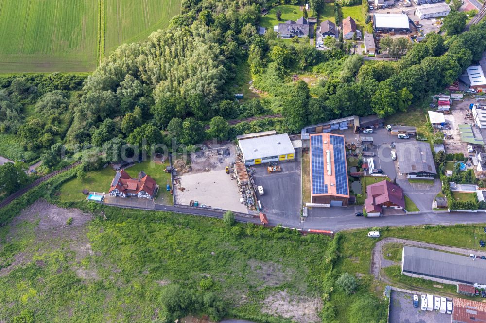 Aerial image Hamm - Industrial estate and company settlement on street Oestingstrasse in the district Lohauserholz in Hamm at Ruhrgebiet in the state North Rhine-Westphalia, Germany