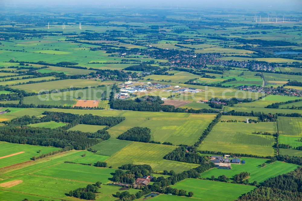 Hammah from the bird's eye view: Industrial estate and company settlement in Hammah in the state Lower Saxony, Germany