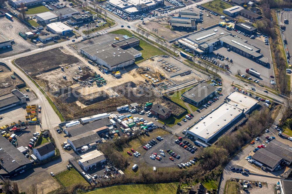 Werl from above - Industrial estate and company settlement along the Hammer Strasse in Werl in the state North Rhine-Westphalia, Germany