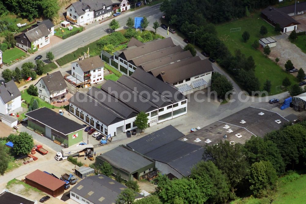 Lennestadt from the bird's eye view: Commercial area with crafts and small industries in Lennestadt in North Rhine-Westphalia